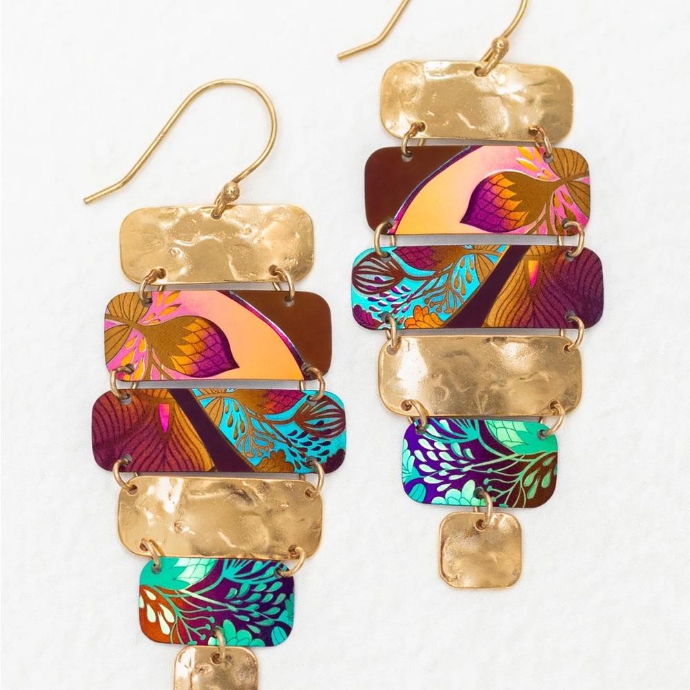 Holly Yashi Lana Talisman Earrings- Amber Wave - Picture 4 of 4